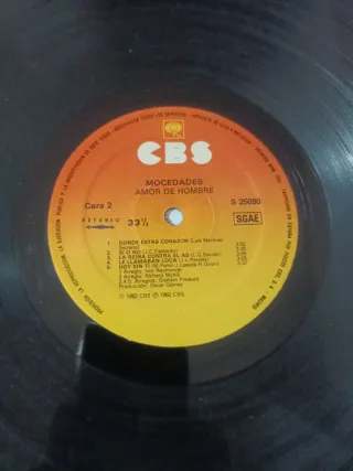 Lp Mocedades - Amor de hombre (CBS, 1982)