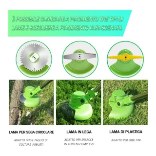 Decespugliatore elettrico con due batterie da 21 V