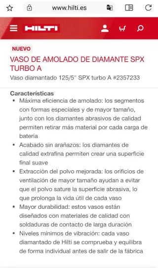 Disco Hilti SPX Turbo A 125mm