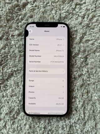 iPhone 12 Black 64Gb Used No Box Grade C