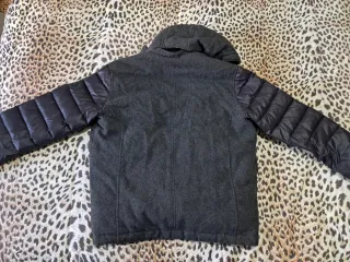 Giubbotto uomo cappuccio grigio nero