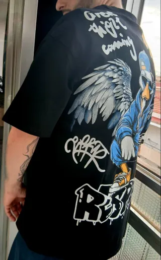 Camiseta Estampada DUCK ANGEL Hip Hop RESPECT