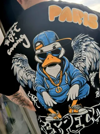 Camiseta Estampada DUCK ANGEL Hip Hop RESPECT