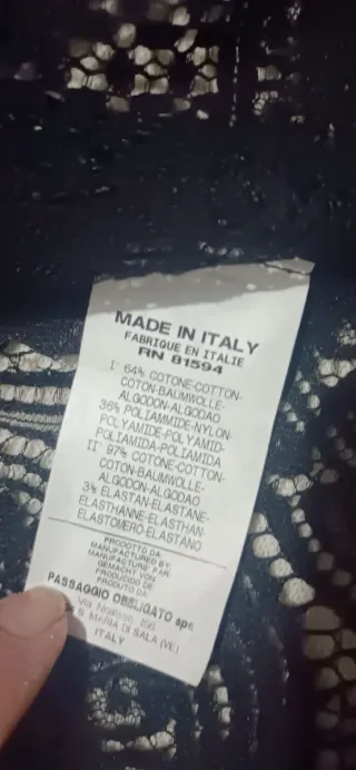 Camicia Pizzo Nera Taglia M