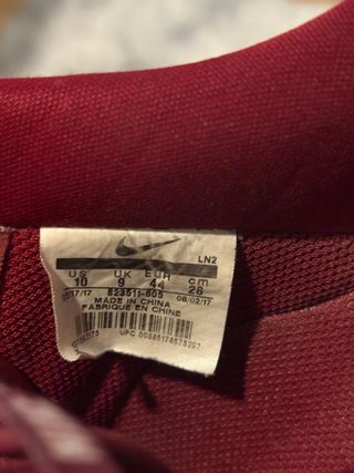 Nike Air Force 1 Talla 44 Roja y Blanca