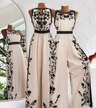 Mono elegante Shein beige y negro Talla XL