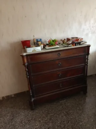 Cómoda Antigua Madera y Mármol