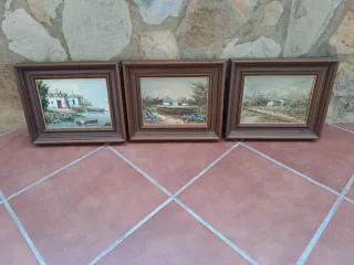 3 Quadri su Tela Marrone