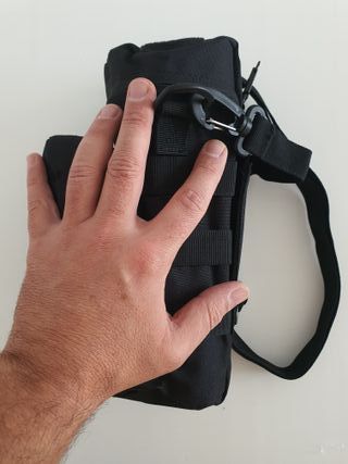 Bolso molle porta botella con correa [Negro] 27x11