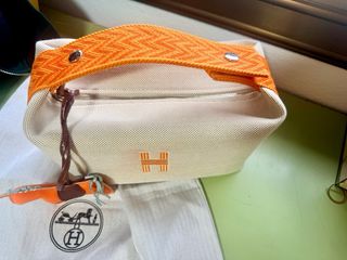 Neceser Hermes Beige e Arancione