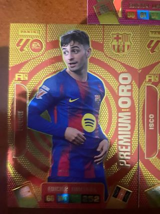 Panini Premium Oro Pedri, Isco, Joan García codigo