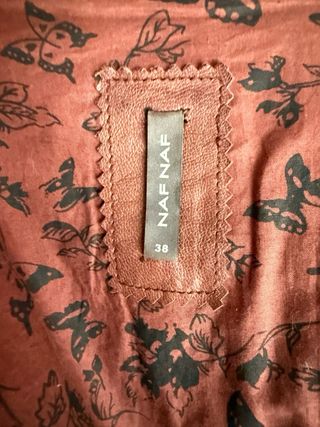 Chaqueta Biker Piel Marrón Naf Naf