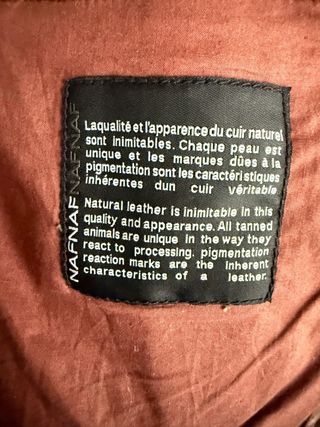 Chaqueta Biker Piel Marrón Naf Naf