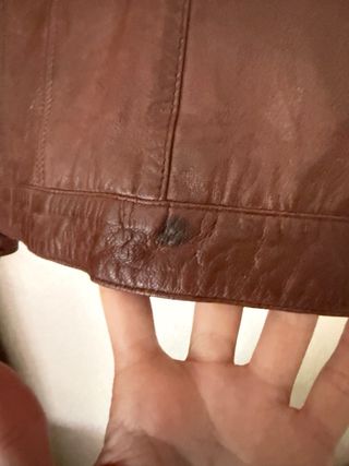 Chaqueta Biker Piel Marrón Naf Naf