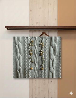 Orecchini pendenti vintage cristalli perle 8 cm