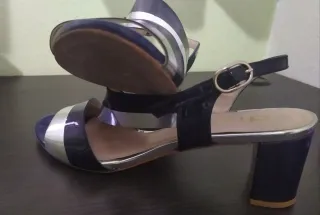 Sandalias Dibia Mujer Azul y Plata Talla 40