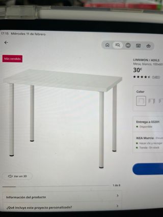 Escritorio Ikea Blanco y Madera