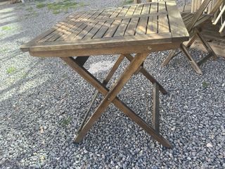 Mesa plegable madera y metal 70x70