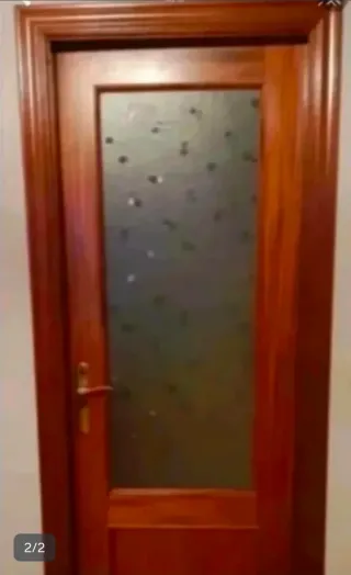 Puerta interior madera con cristal