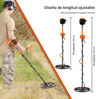 Detector Metales VEVOR Recargable 12" Búsqueda Oro