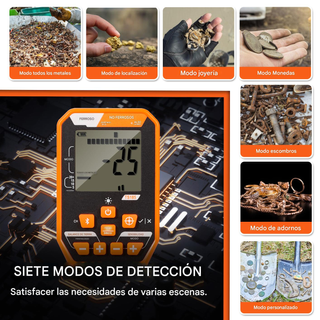 Detector Metales VEVOR Recargable 12" Búsqueda Oro