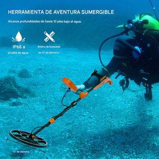 Detector Metales VEVOR Recargable 12" Búsqueda Oro