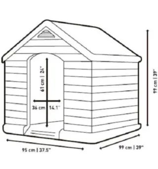 Caseta para perro gris y blanca
