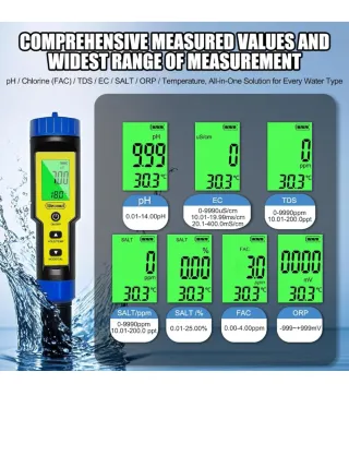 Medidor PH y ORP Ueomul con polvos calibración
