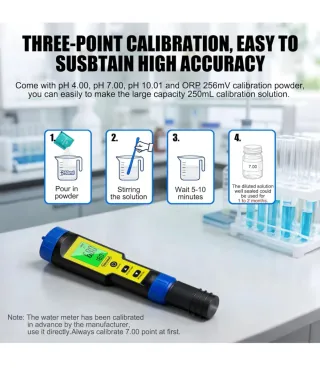 Medidor PH y ORP Ueomul con polvos calibración