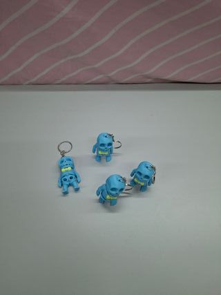 Chaveiros Esqueletos Azul Laço Amarelo (4 Unidades