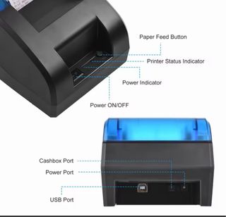 Impresora Térmica Negra y Azul