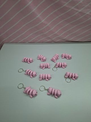 Chaveiros Porco Rosa (Conjunto de 10)