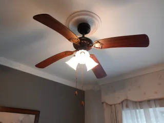 Ventilador de techo madera y metal