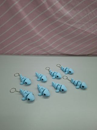 Chaveiros de Tubarão Azul (Conjunto de 8)