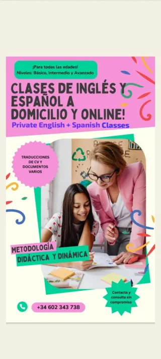 Clases de inglés y español