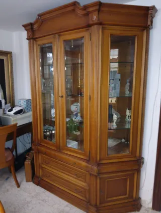 Vitrina de lujo de madera y cristal