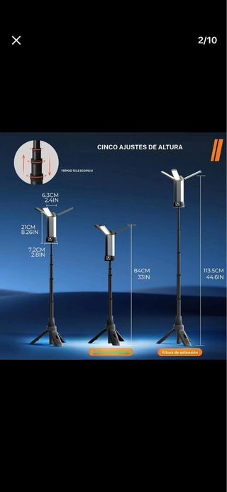 Luz de pesca telescópica 5 ajustes altura
