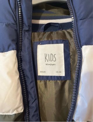 Abrigo niño azul, verde y blanco Talla 14(1,64cm)