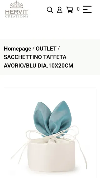Sacchetti bomboniere tessuto taffeta Hervit