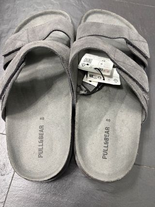Sandalias Pull&Bear Piel Gris Talla 40
