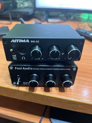 Amplificador Fosi Audio BT20A + DAC Aiyima A2