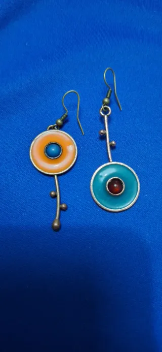 Orecchini etnici arancioni e verdi