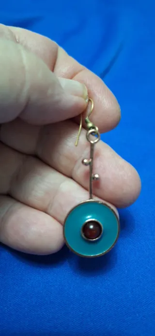 Orecchini etnici arancioni e verdi