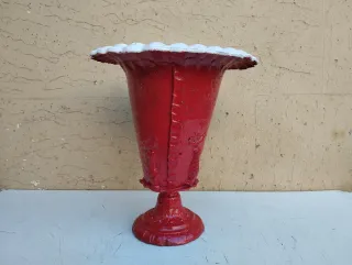 Antico vaso mediceo da giardino terracotta rosso