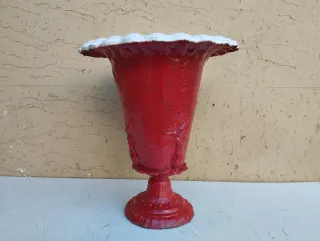Antico vaso mediceo da giardino terracotta rosso