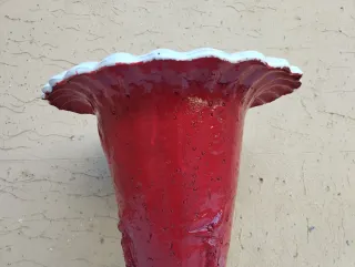 Antico vaso mediceo da giardino terracotta rosso