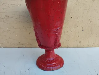 Antico vaso mediceo da giardino terracotta rosso