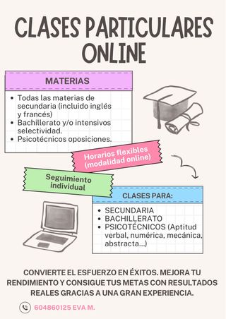 CLASES PARTICULARES ONLINE