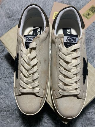 Golden Goose Sneakers Beige Nero