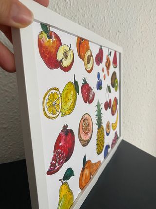 Acuarela original moderna de frutas